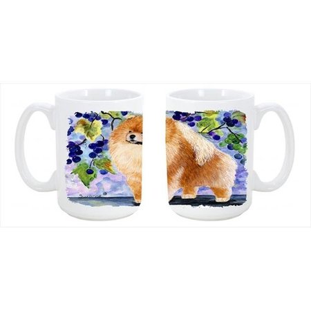 CAROLINES TREASURES Carolines Treasures SS8251CM15 Pomeranian Dishwasher Safe Microwavable Ceramic Coffee Mug 15 oz. SS8251CM15